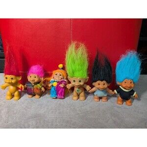 Lot of Vintage Troll Dolls – Mixed Outfits – Clothing Bundle – 1980s/90s Trolls